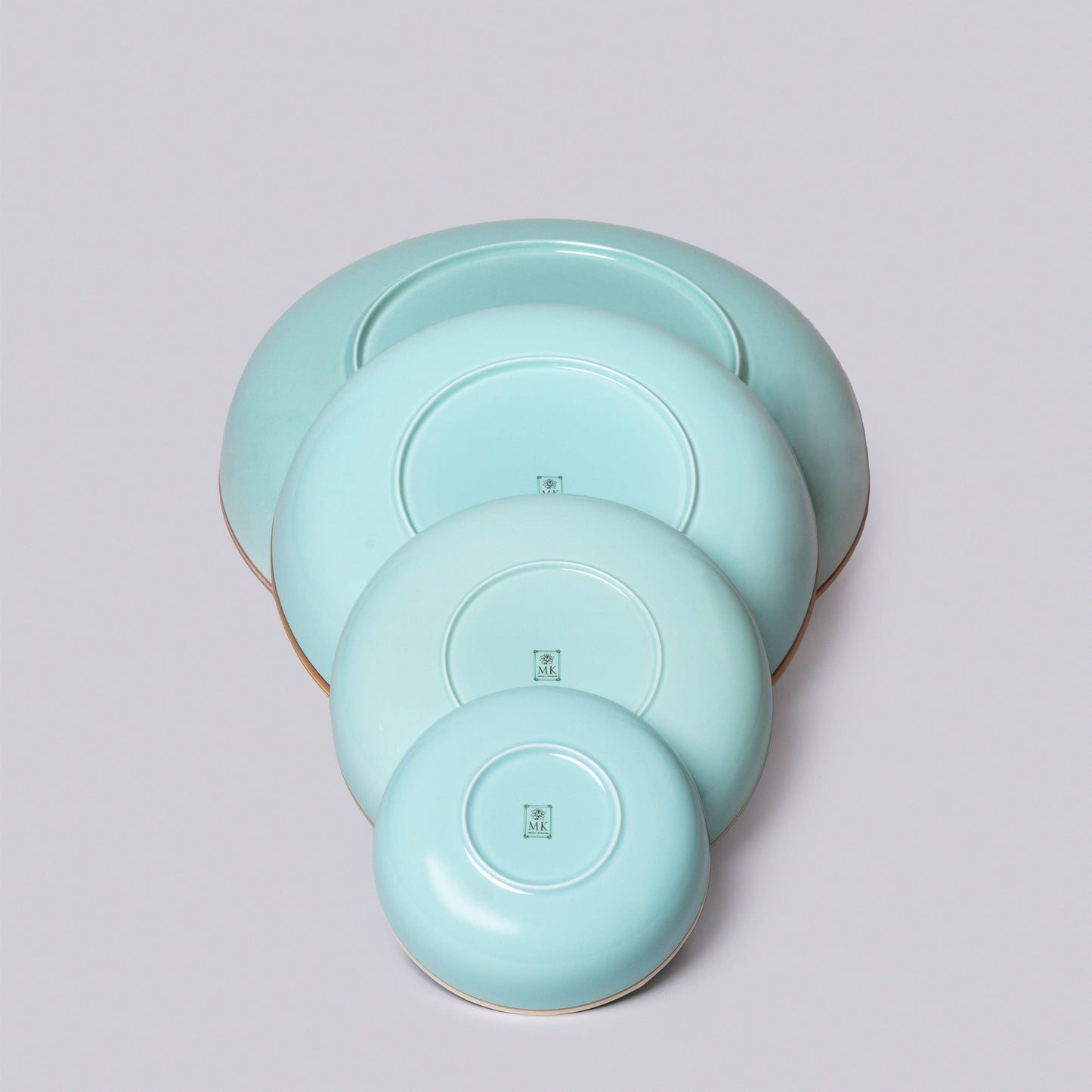 Celadon Glossy Porcelain Nesting Hermit Bowls