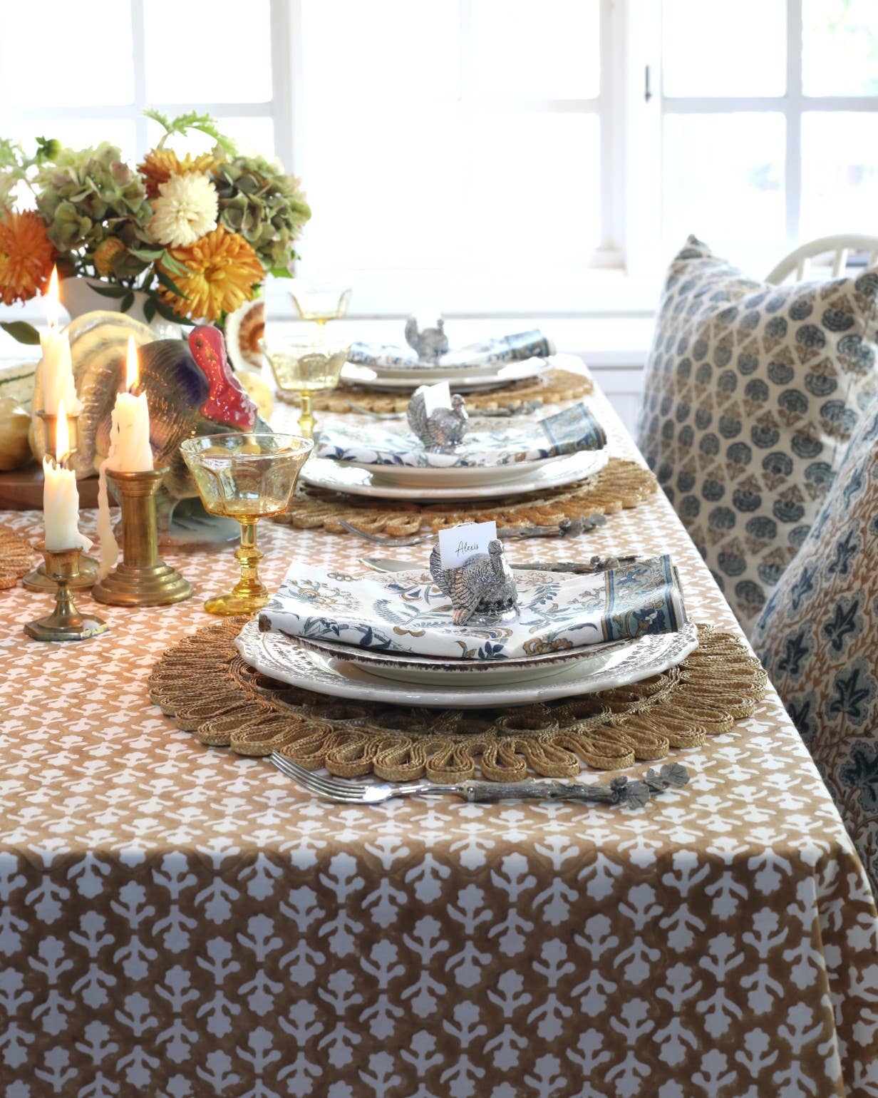 Tablecloth Charlotte Caramel (60x60)