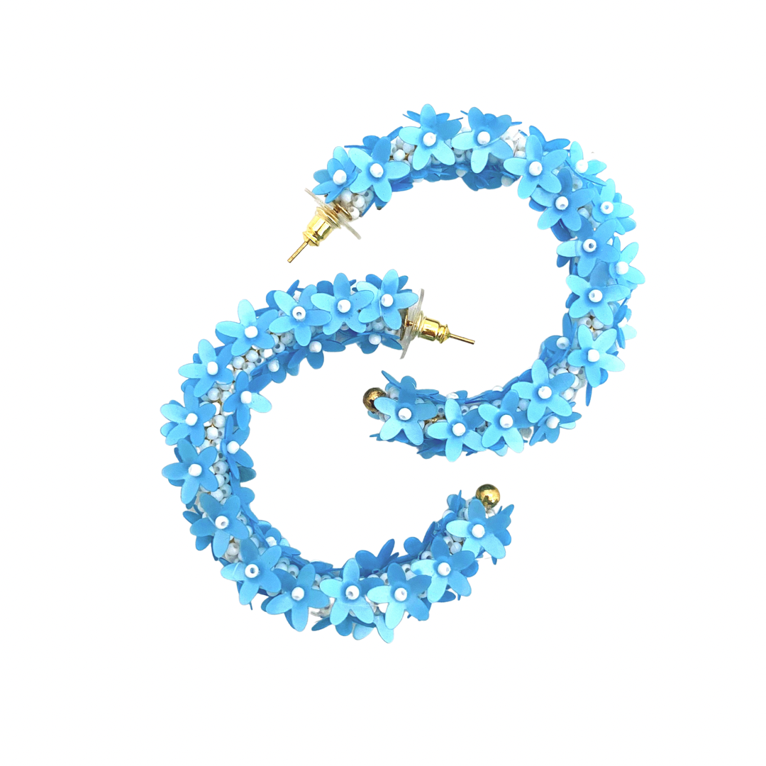 Flower Hoops in Blue Hydrangea