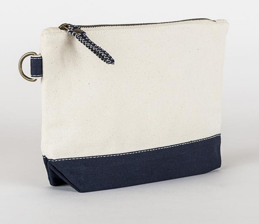 All In Canvas Make Up Accessories Zip Pouch
