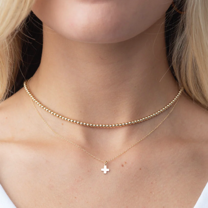 17" Choker Beaded - Classic Gold 3mm