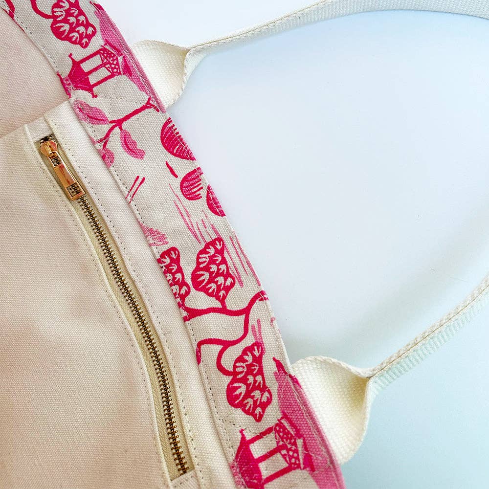 The Live & Love Tote, Pink Pagoda