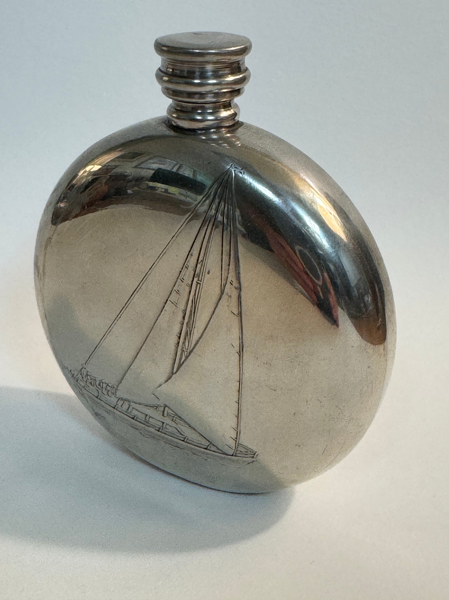 Pewter English Hip Flask