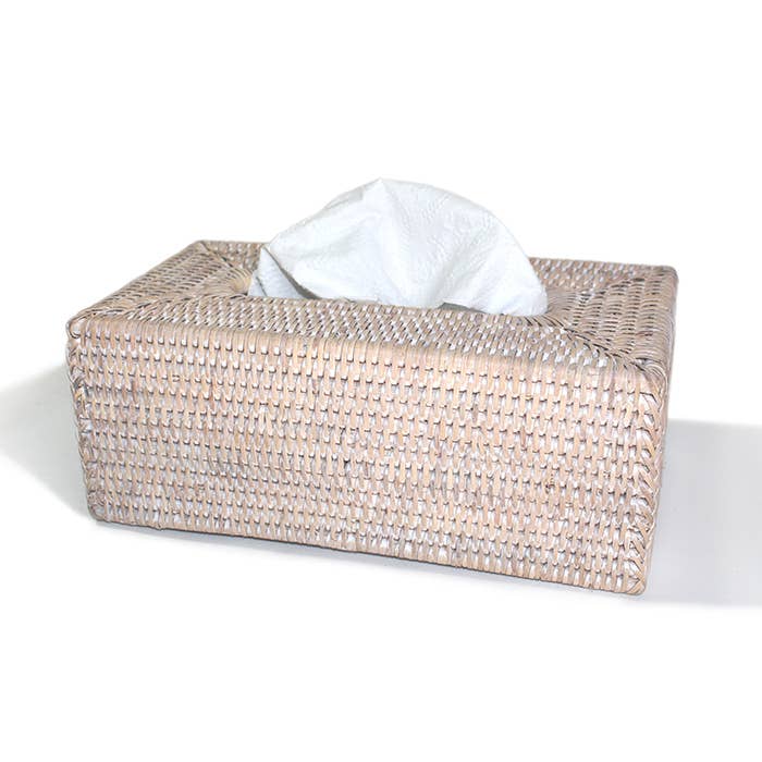 Rectangular Tissue Box - White Wash
