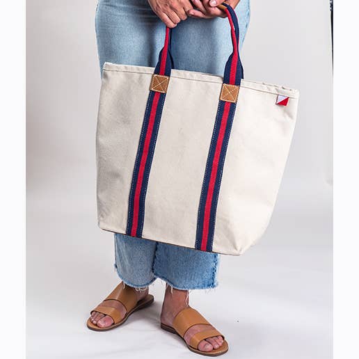 Society Canvas Tote Bag with 1 4 3 Embroidery