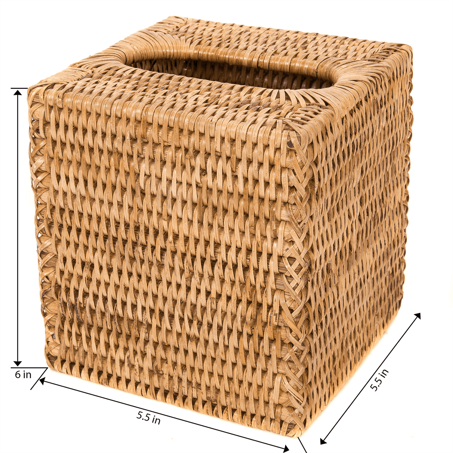 Rattan Column Tissue Box Cover – Bathroom Accessory