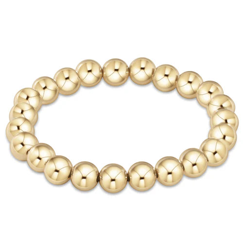8mm Classic Gold Bead Bracelet