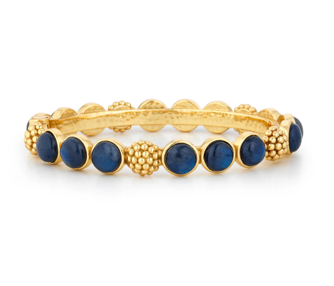 Berry Gem Hinged Bangle, Blue Labradorite