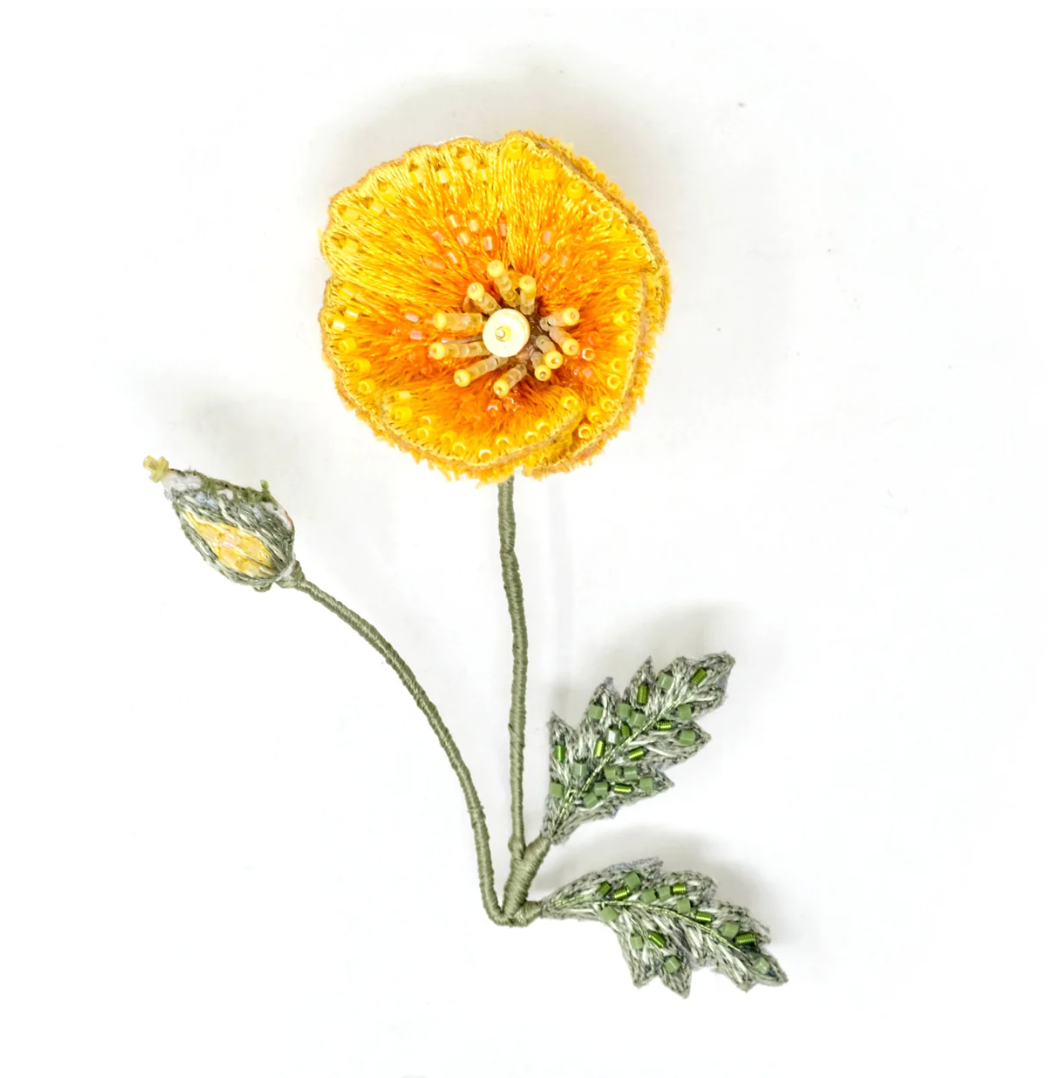California Golden Poppy Brooch Pin