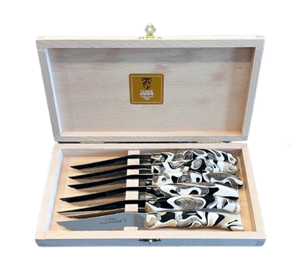 Gray Marble Claude Dozorme Berlingot Knives, Set of 6