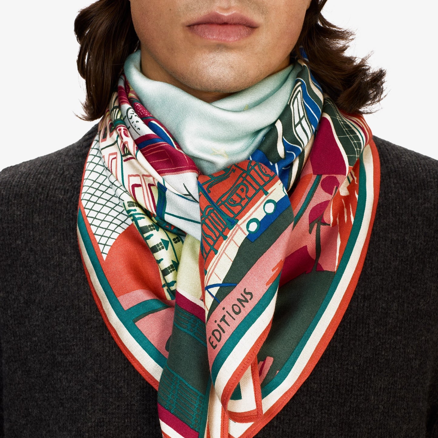 J'Aime Paris Square Scarf in Multicolor