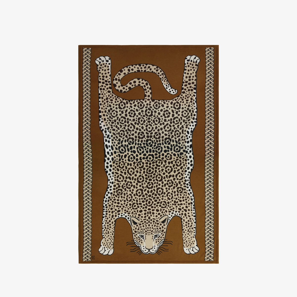 Leopard Throw Blanket in Beige
