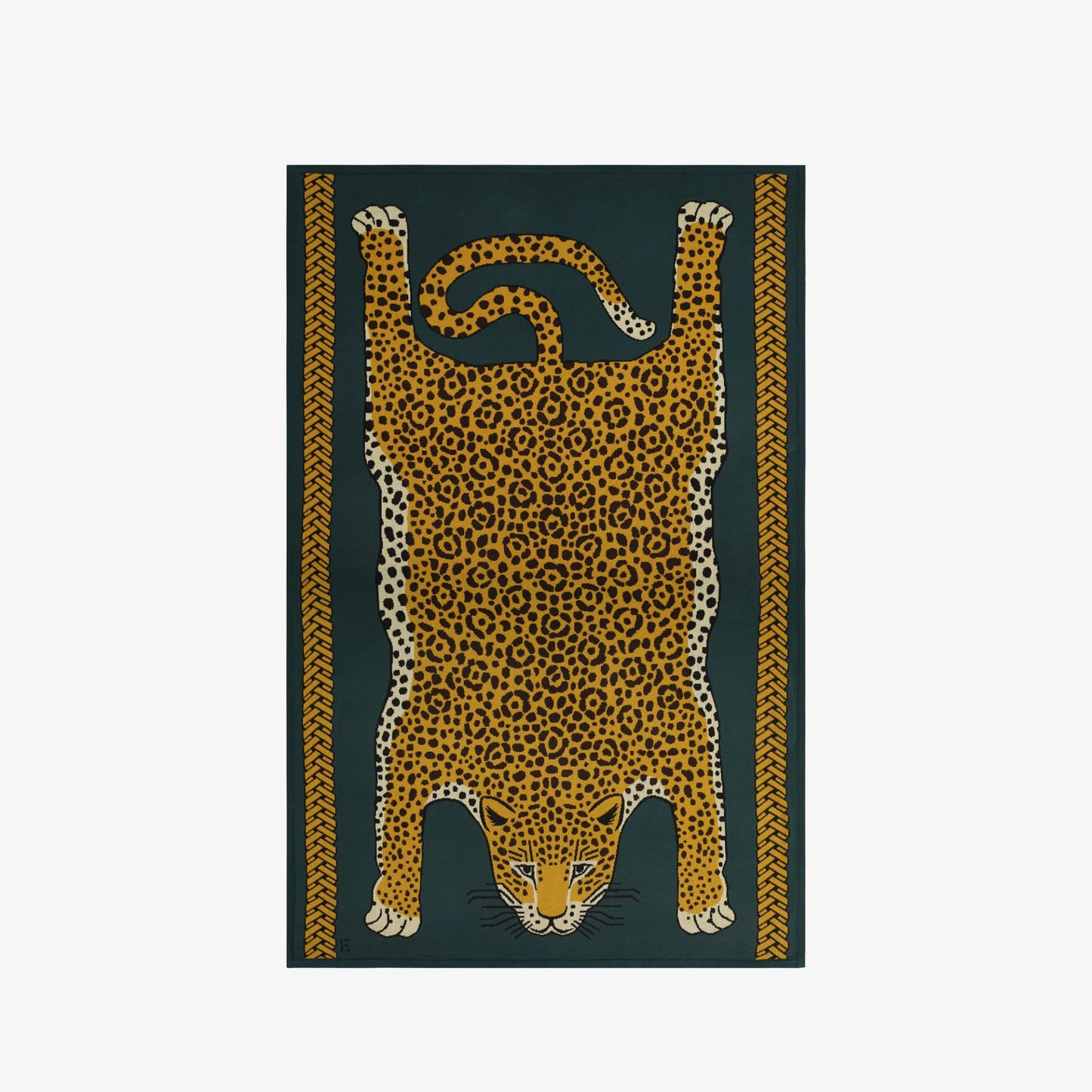 Leopard Throw Blanket in Green