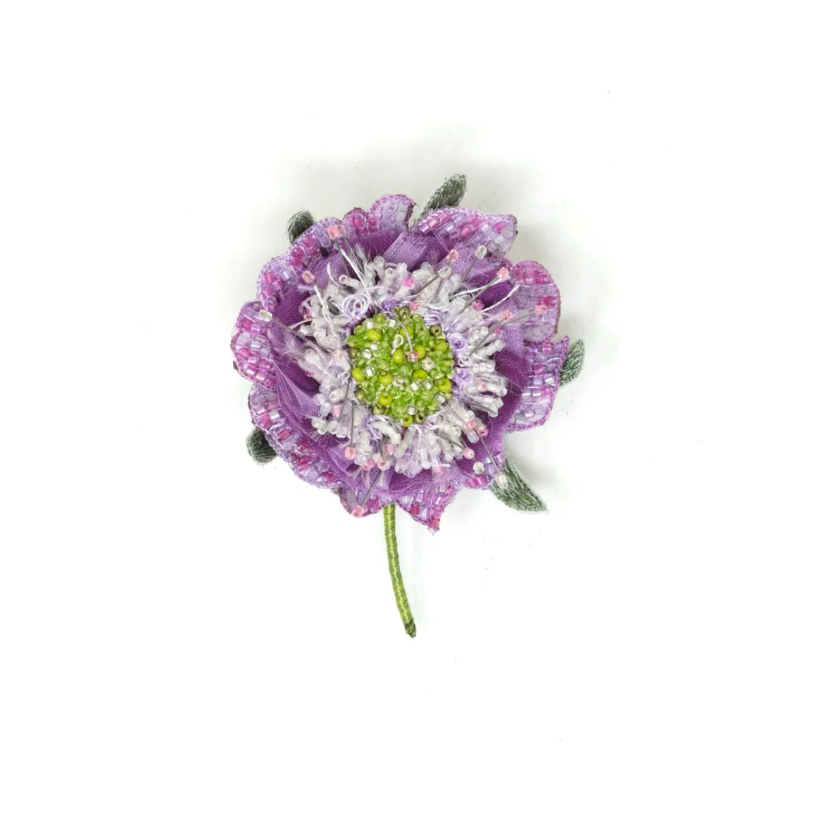 Purple Pin Cushion Flower Brooch Pin