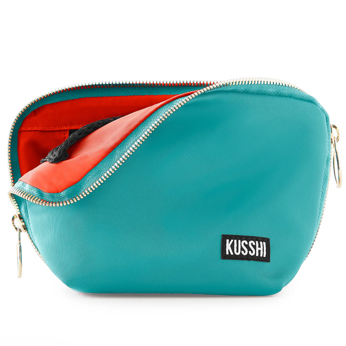 Sea Green Everyday Makeup Bag (Orange Interior)