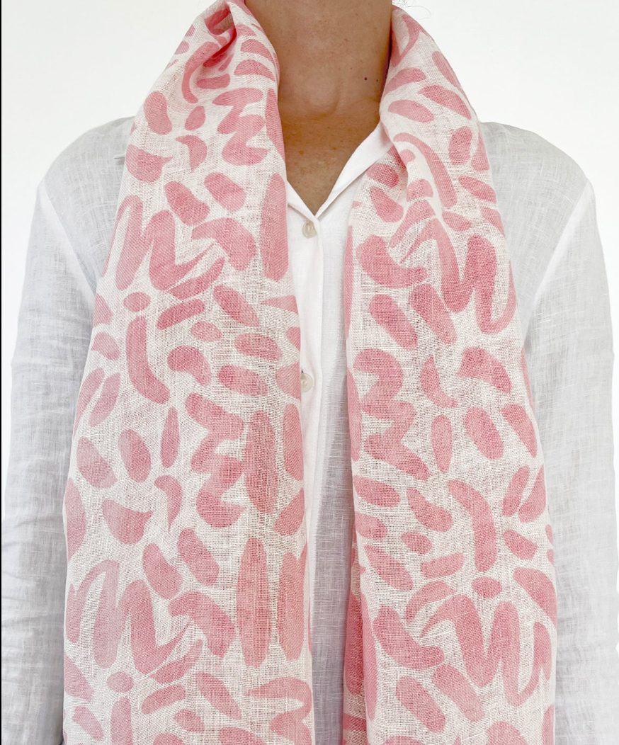 Sonnet Pink Linen Scarf