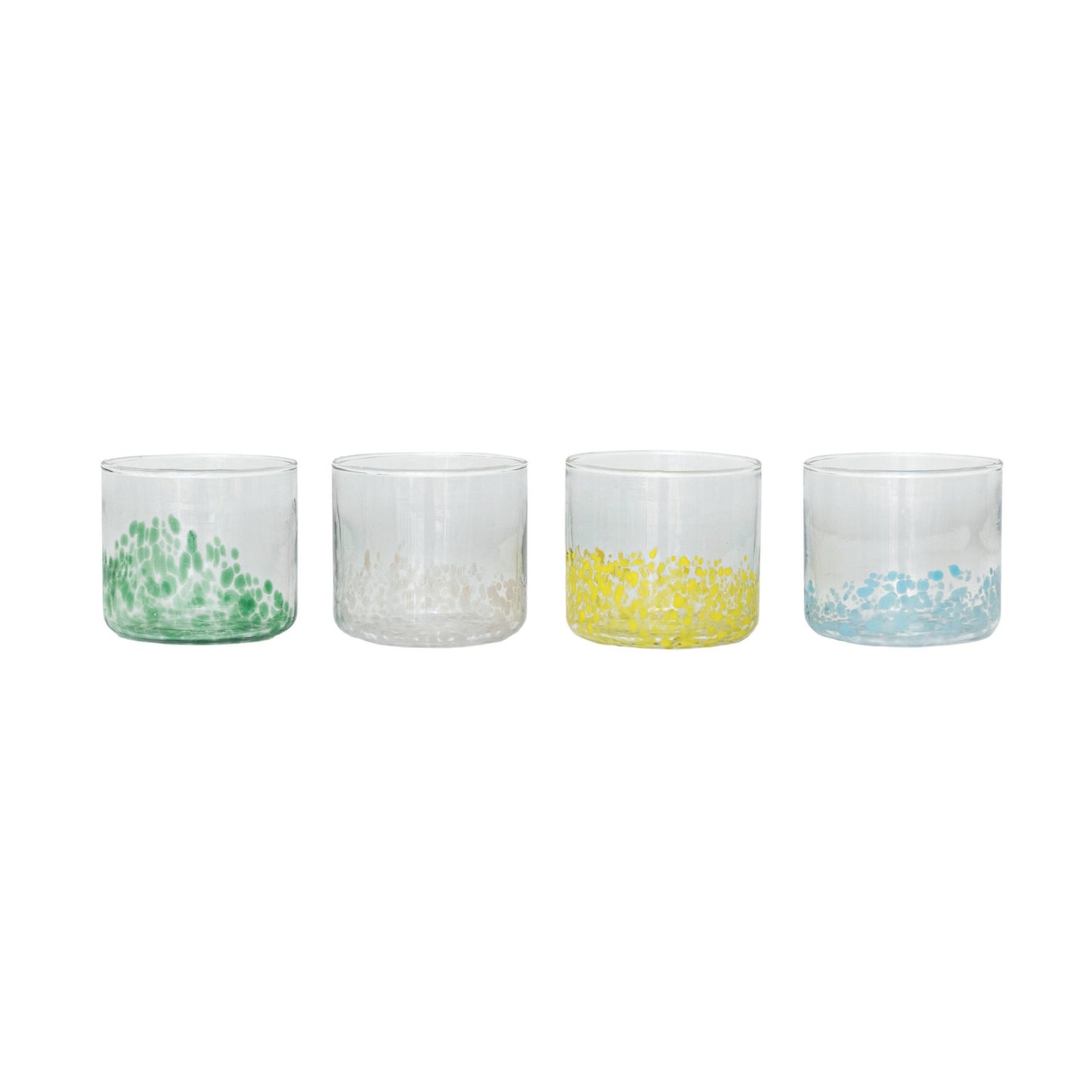 8 oz. Hand-Blown Confetti Drinking Glass, 4 Styles