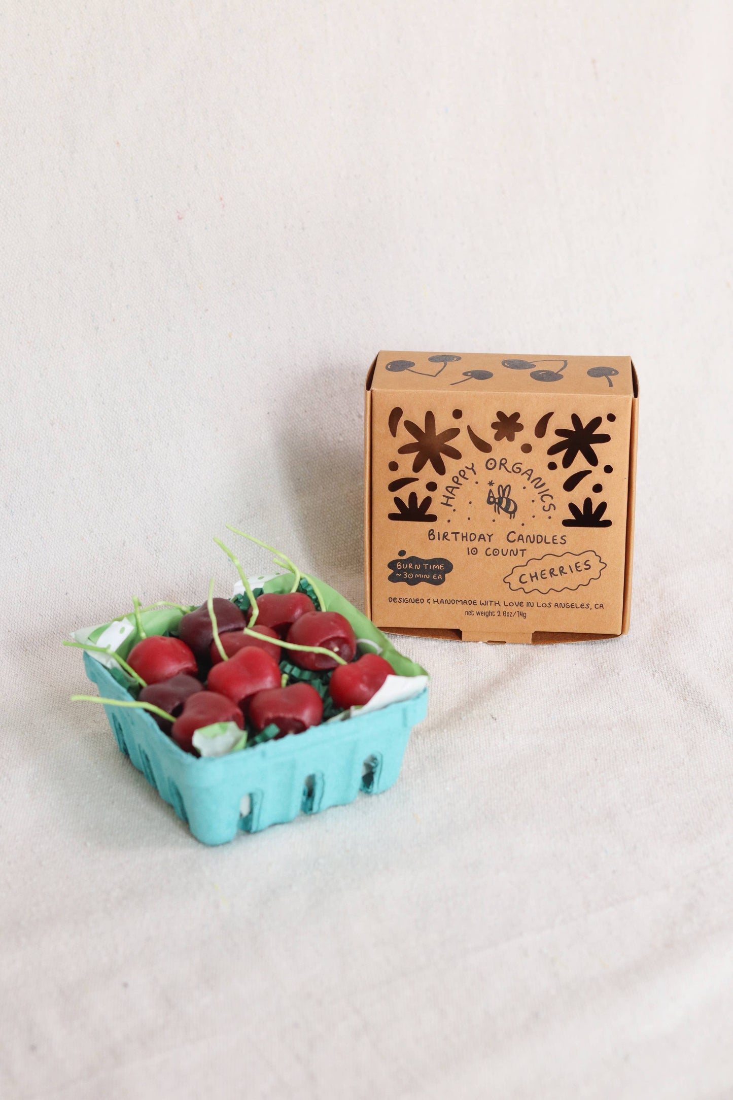 Dark Cherry Beeswax Birthday Candles 10-count