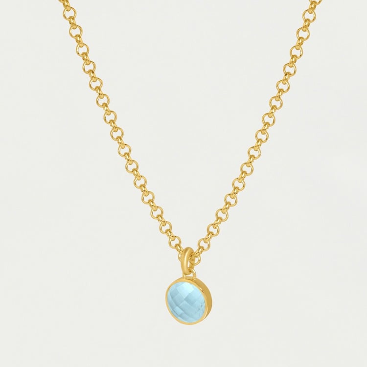 Signature Pendant Necklace-Gold-Irridescent Sky Bl