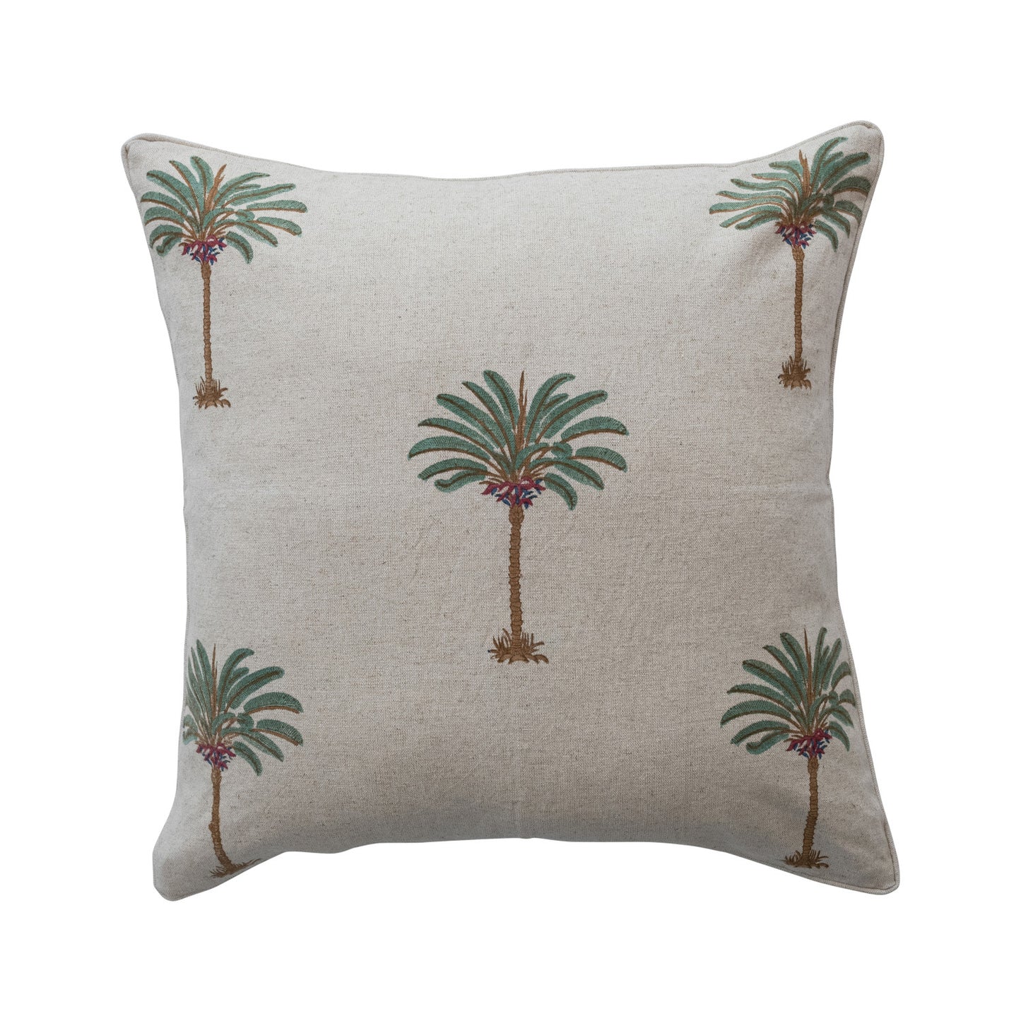 24" Square Cotton & Linen Block Printed Pillow