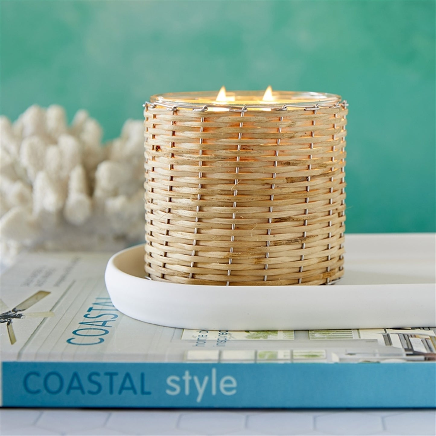 Sea Salt 2 Wick Handwoven Candle 12oz Ctn. 6