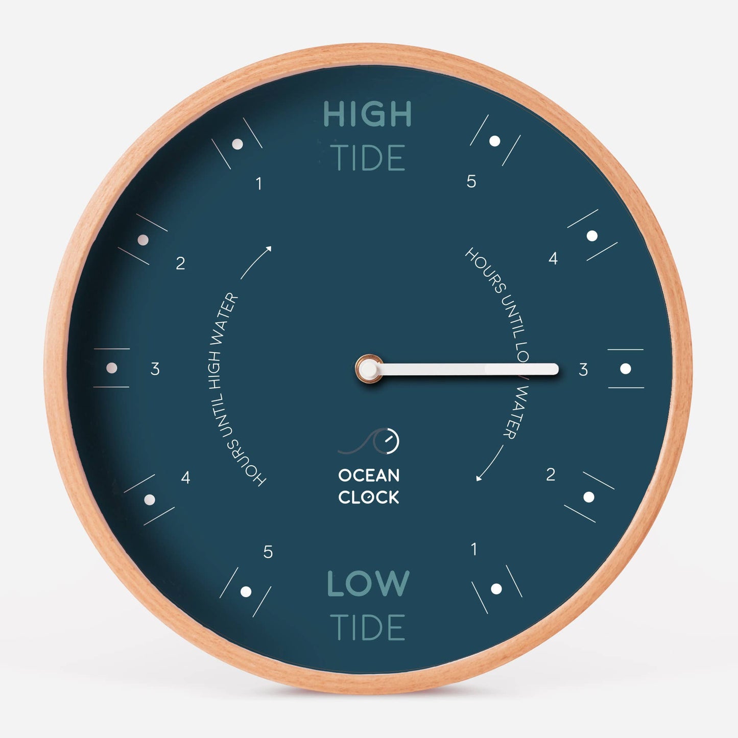 Dark blue wooden tide clock