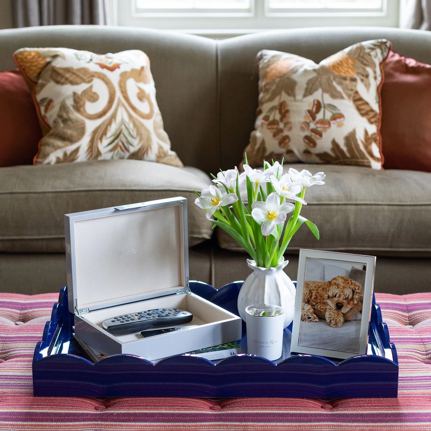 Scallop Ottoman Rectangle Tray