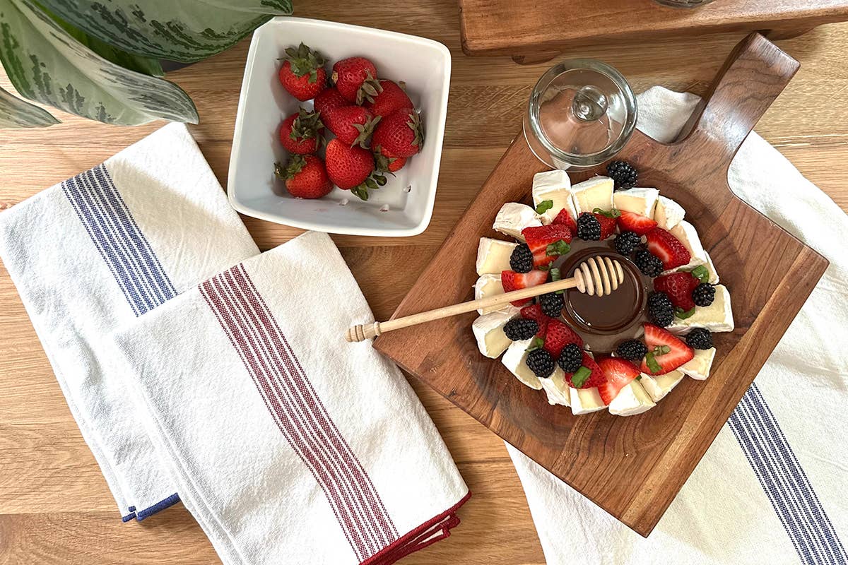 Dinner Napkins, Vintage Blue Stripe, Set of 4