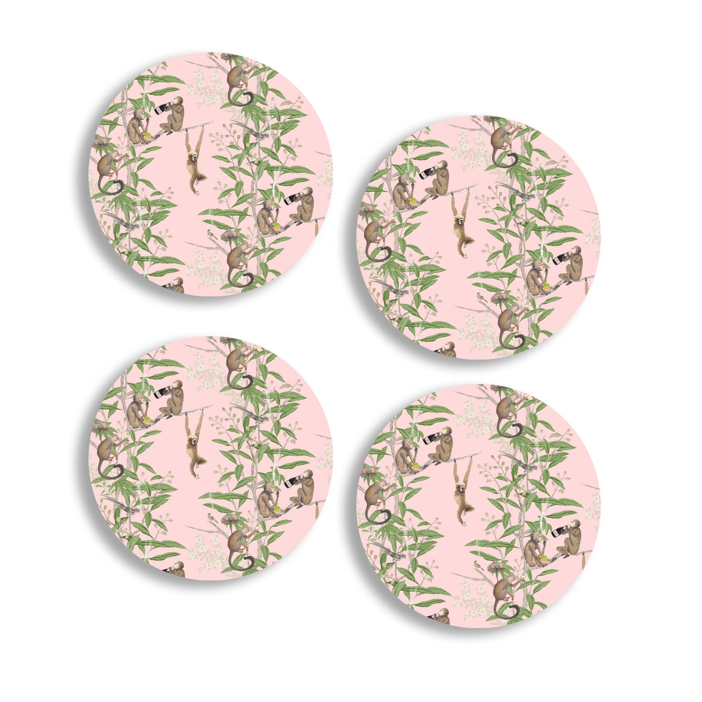 Monkey Business Ceramic Coasters (Set of 4)