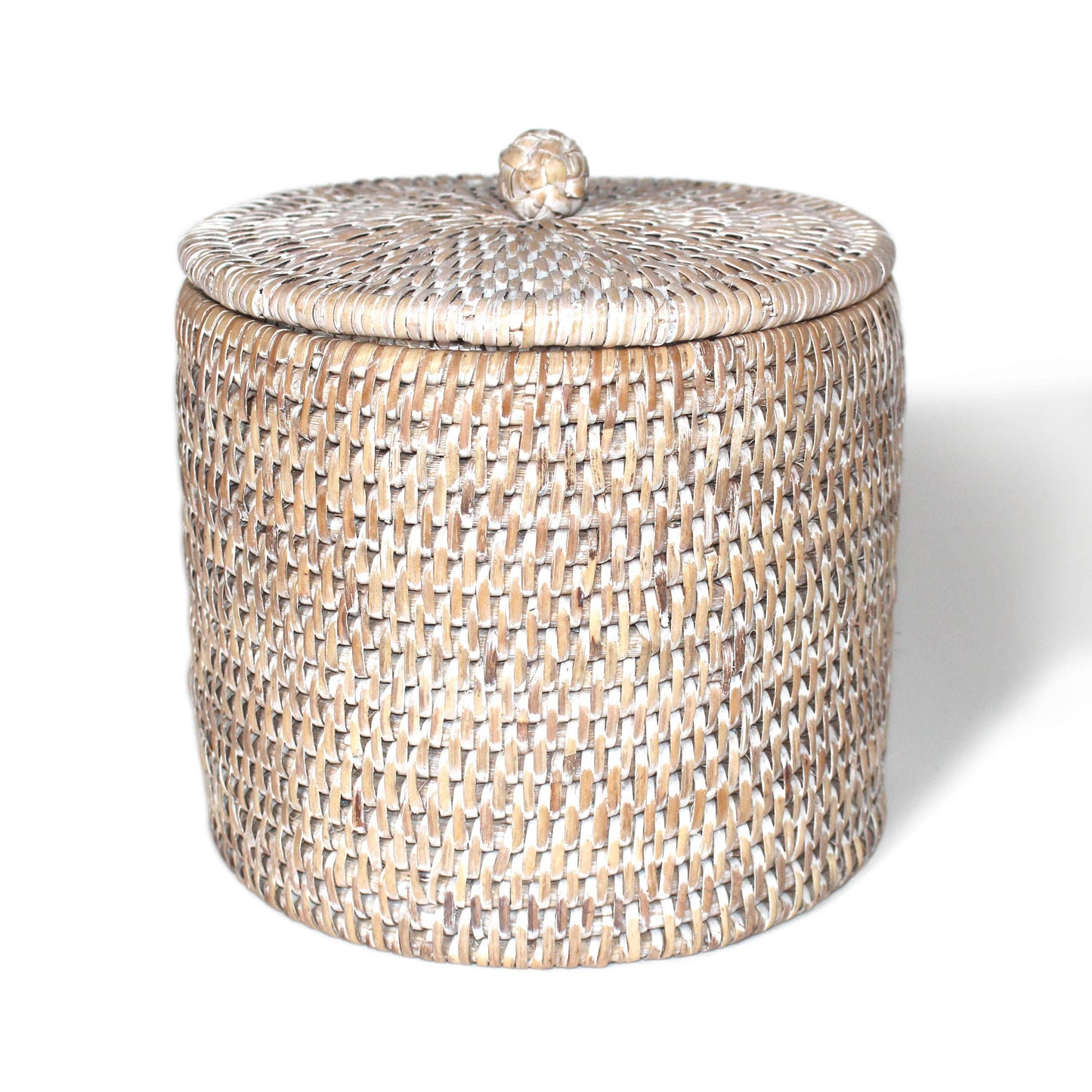 Toilet Paper Holder (Single Roll) with Lid  - White Wash 6.25" x 5.75"H