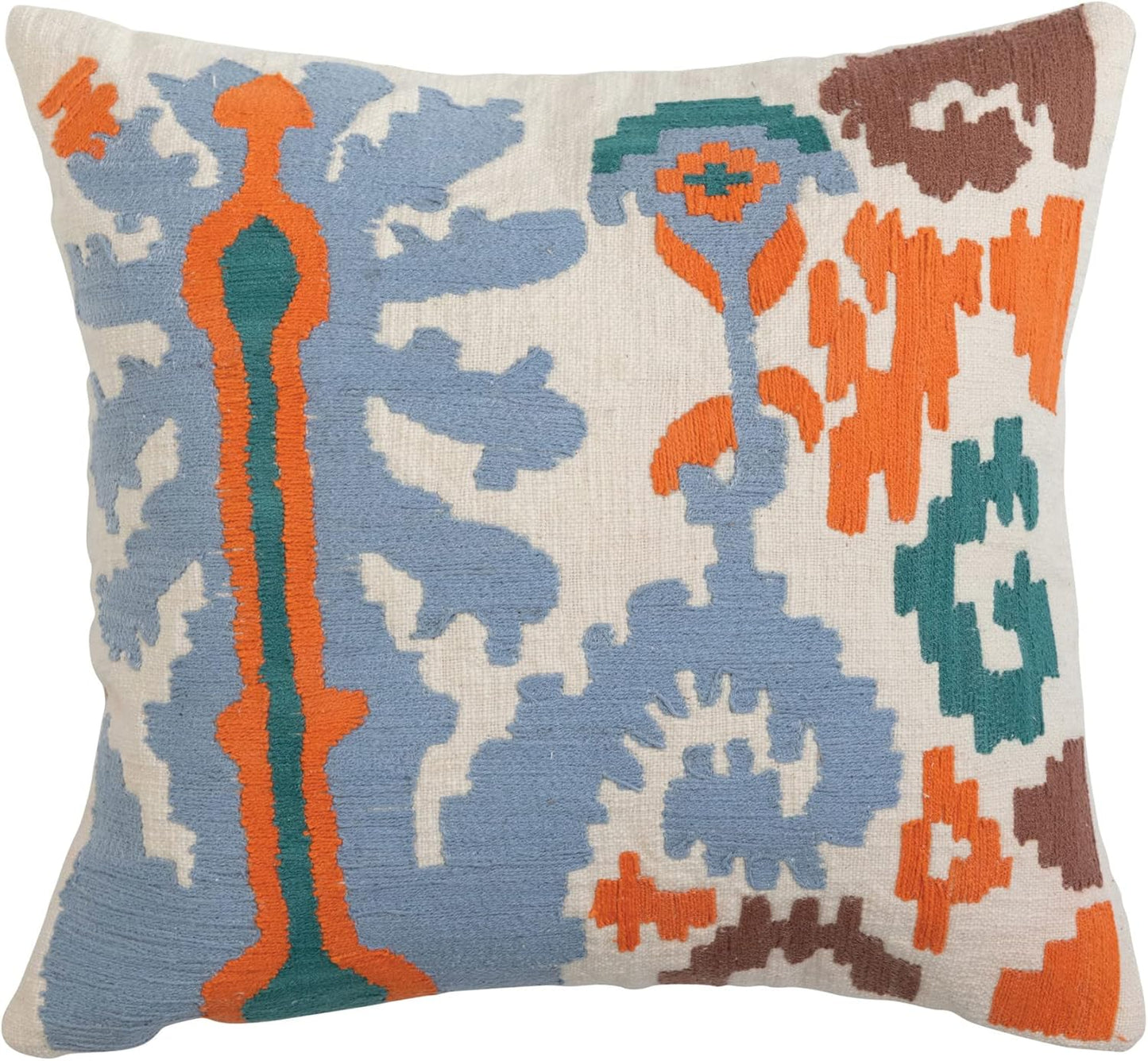 18x18 Cotton Slub Pillow with Embroidery