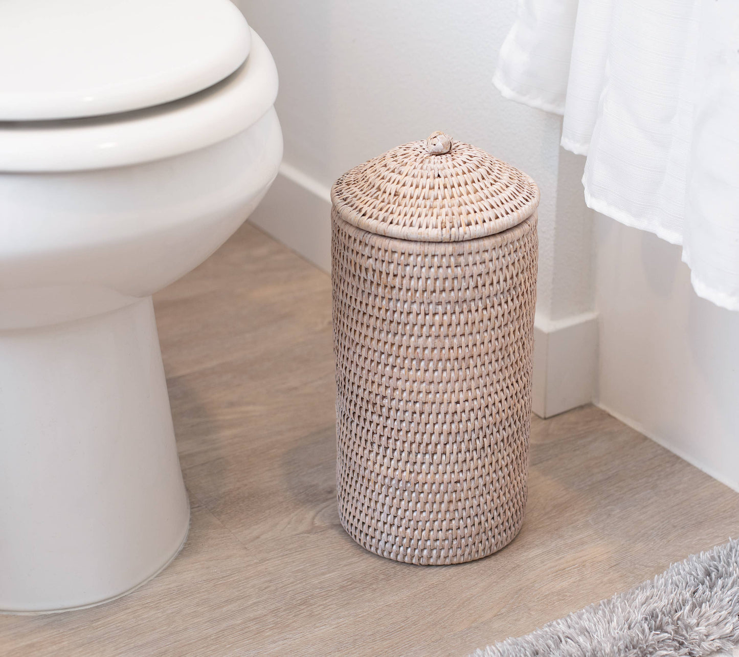 Rattan Double Toilet Roll Holder – Bathroom Organizer