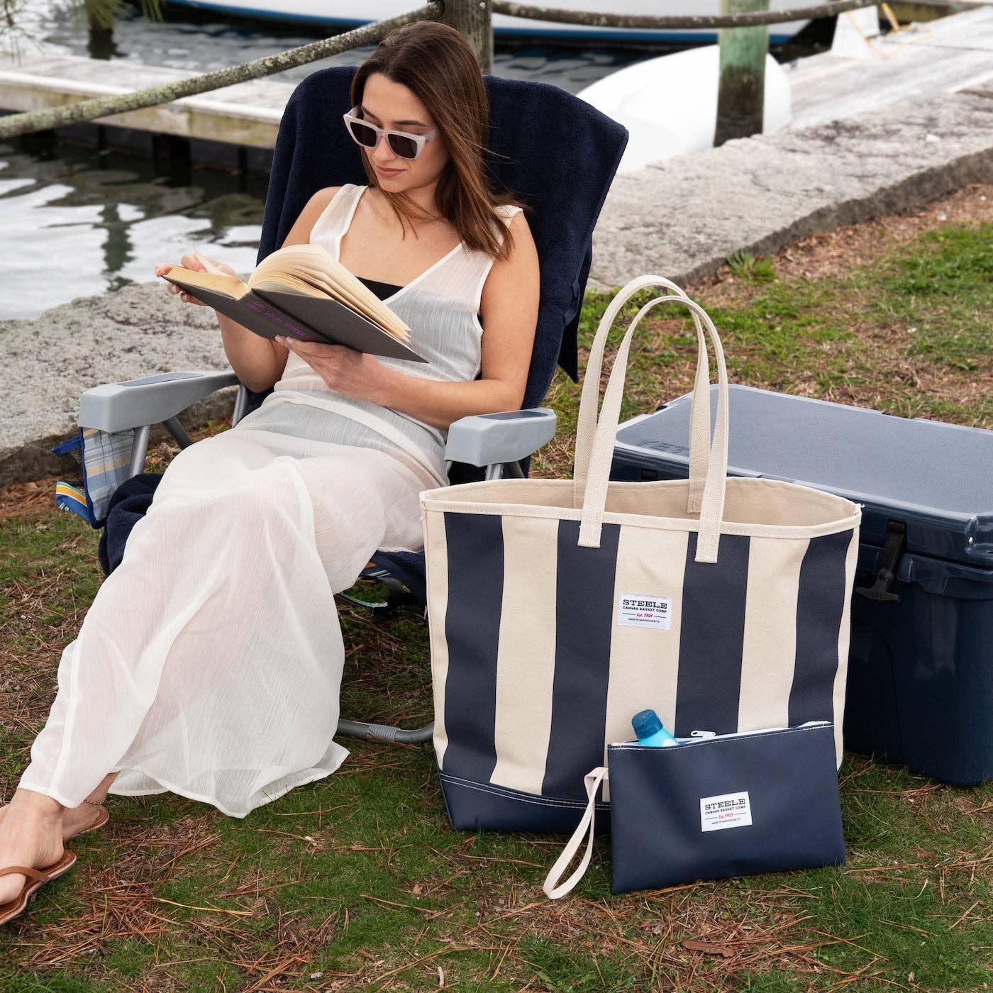Striped Tote Set