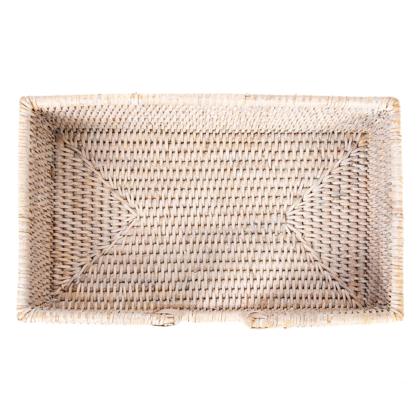 Rattan Guest Towel Holder with Cutout – Napkin Tray