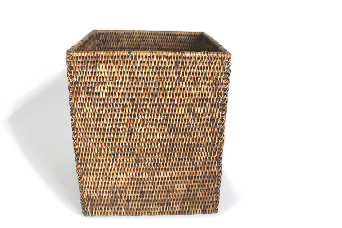 Square Waste Basket - Antique Brown