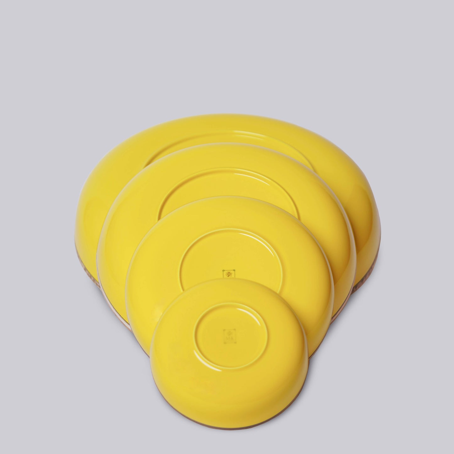 Yellow Glossy Nesting Porcelain Hermit Bowls