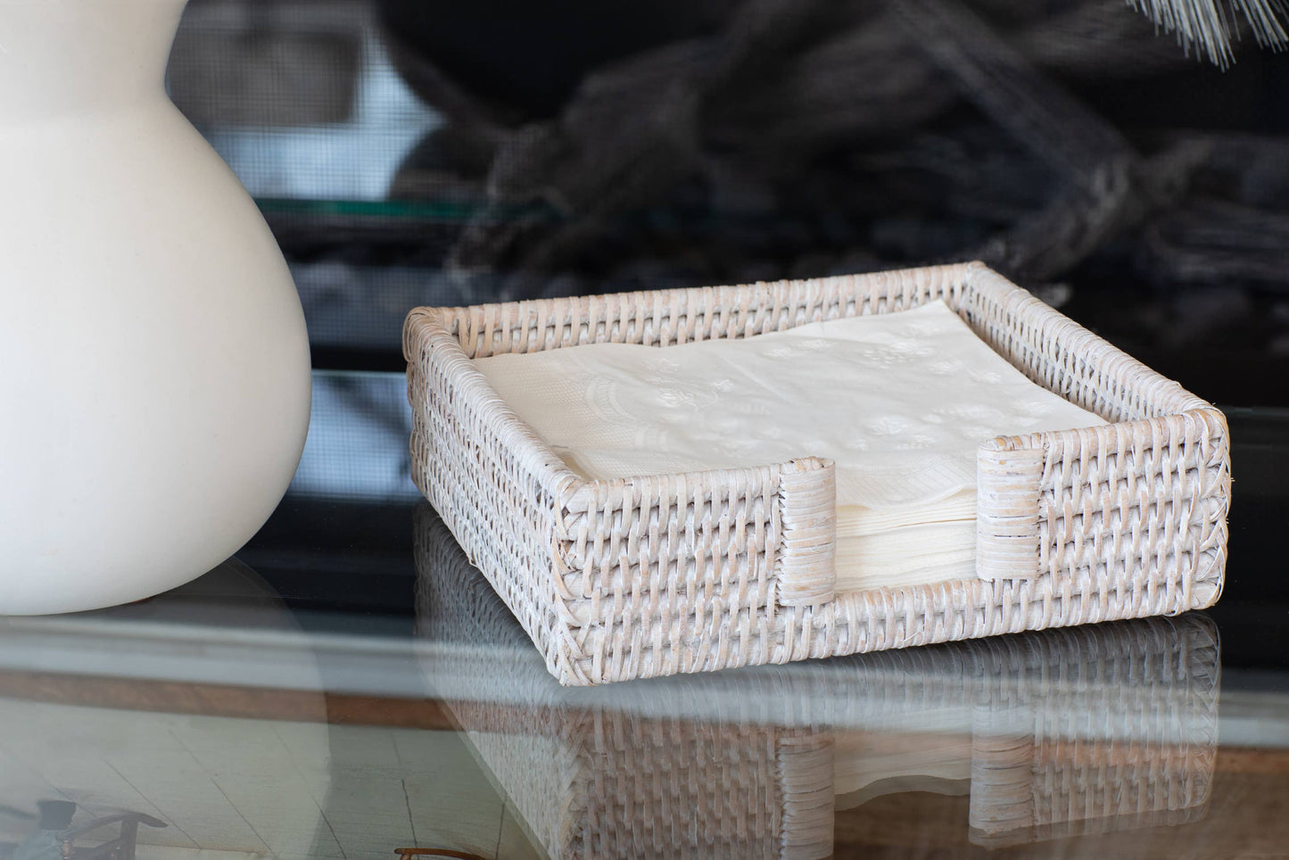 Cocktail Napkin Holder with Cutout – Tabletop Organizer