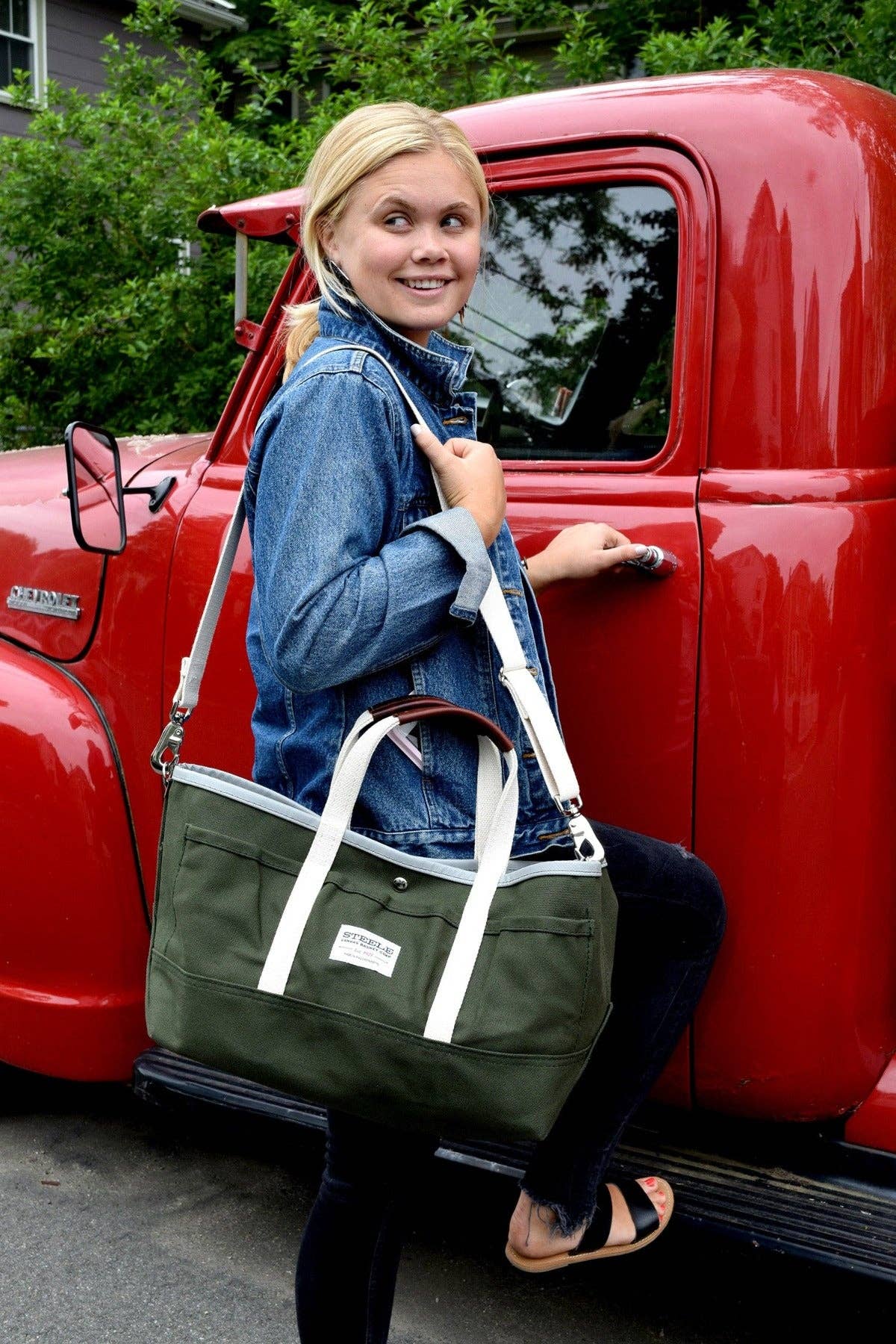 Olive Green Garden Tote