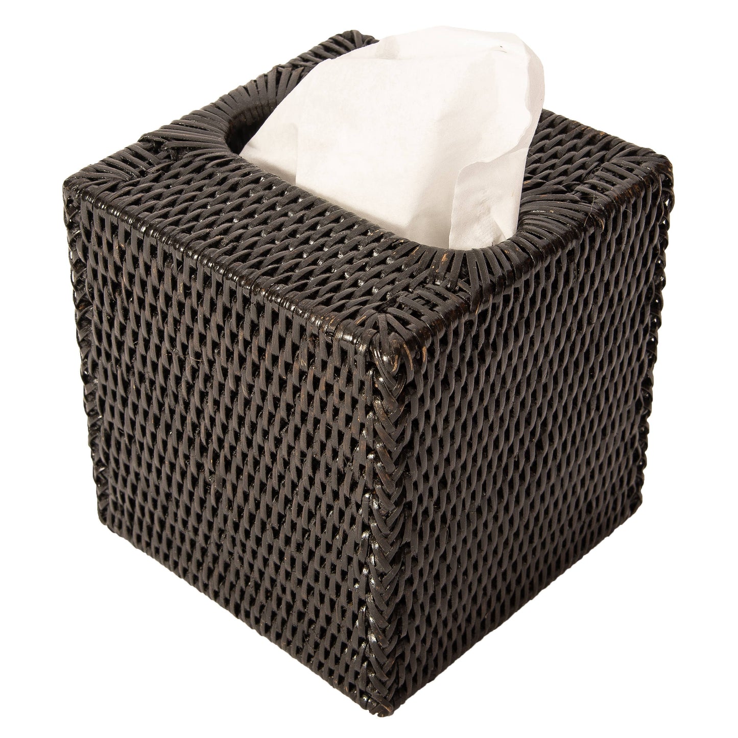Rattan Column Tissue Box Cover – Bathroom Accessory