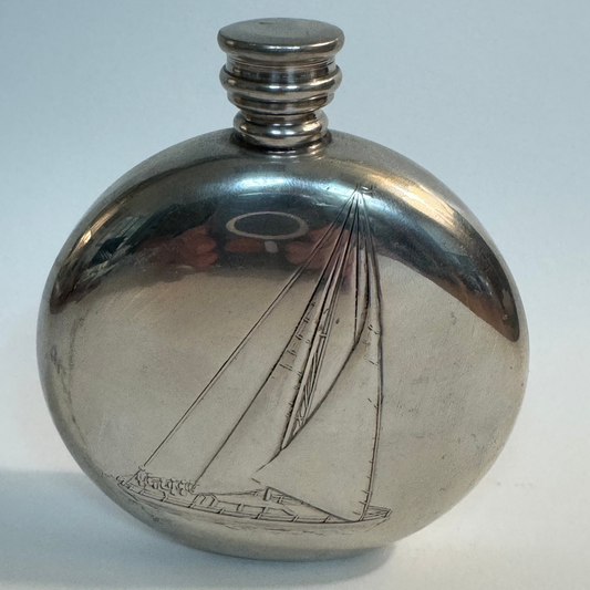 Pewter English Hip Flask
