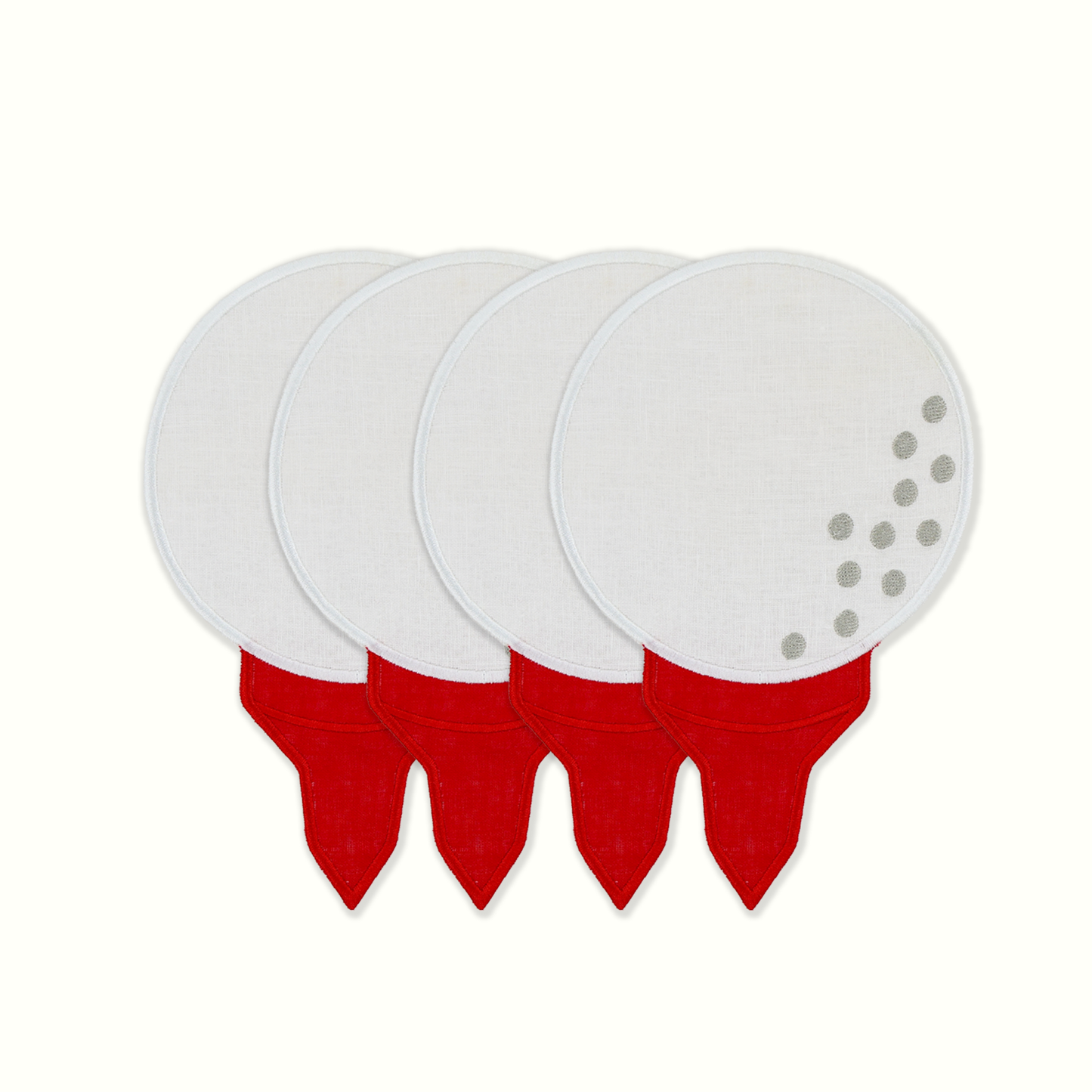 Golf Tee Linen Cocktail Napkins - Set of 4