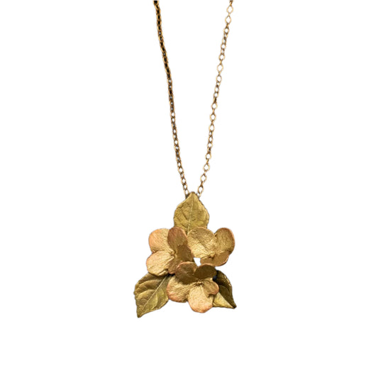 Hydrangea Leaf Pendant - 18" Necklace