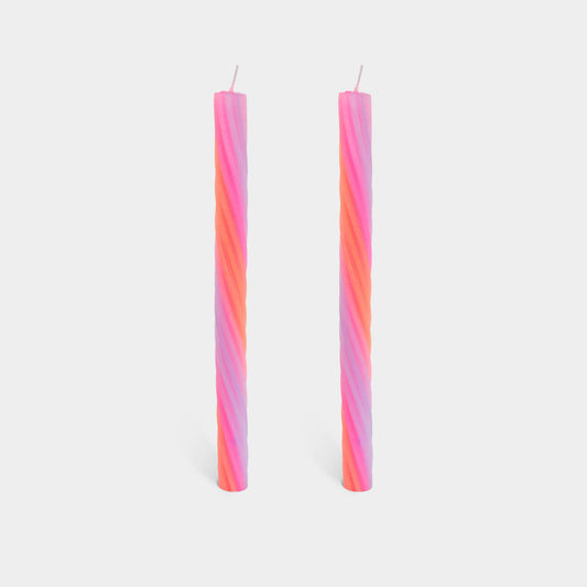Rope Candles - Orange (2 Pack) - 11" Vibrant Taper Candles