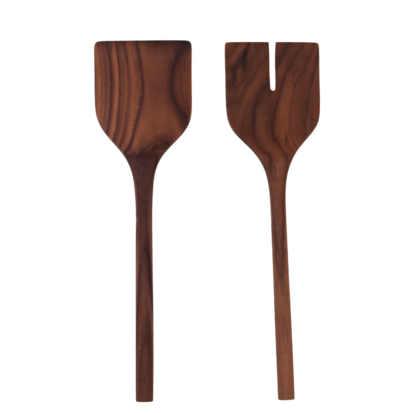 13” Walnut Wooden Salad Server / Spatula Set