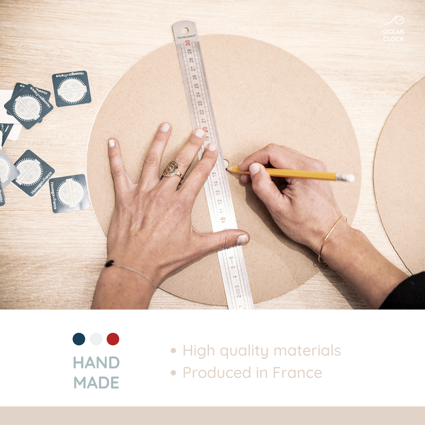 White wooden tide clock