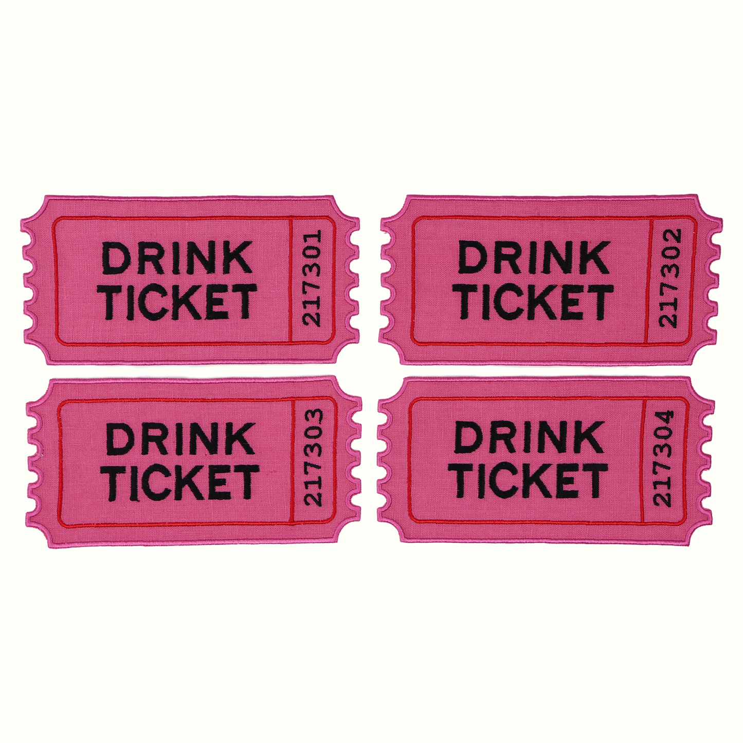 Drink Ticket Cocktail Napkins - Set of 4