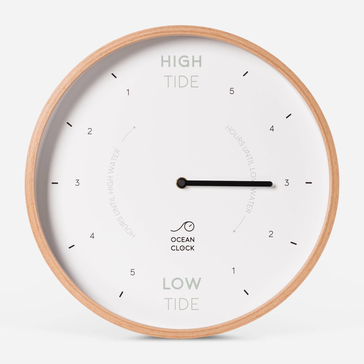 White wooden tide clock