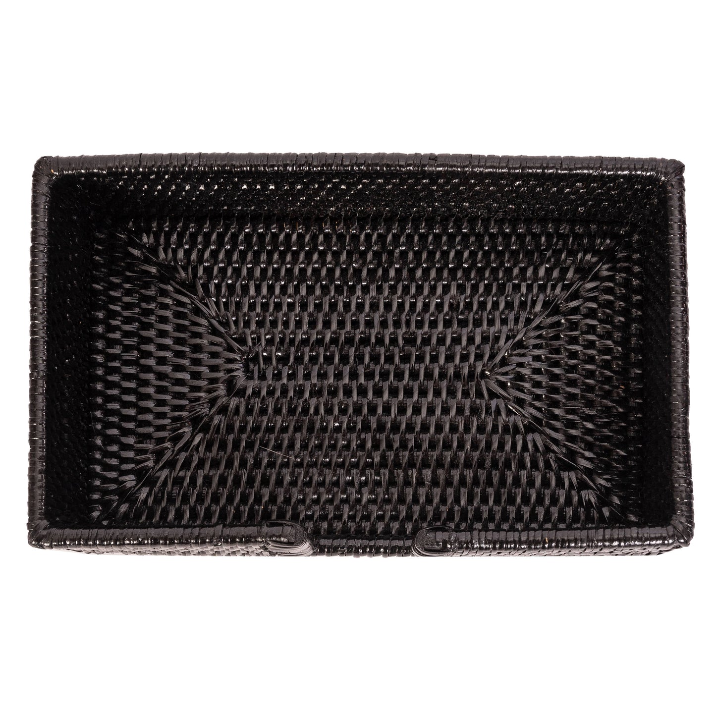 Rattan Guest Towel Holder with Cutout – Napkin Tray
