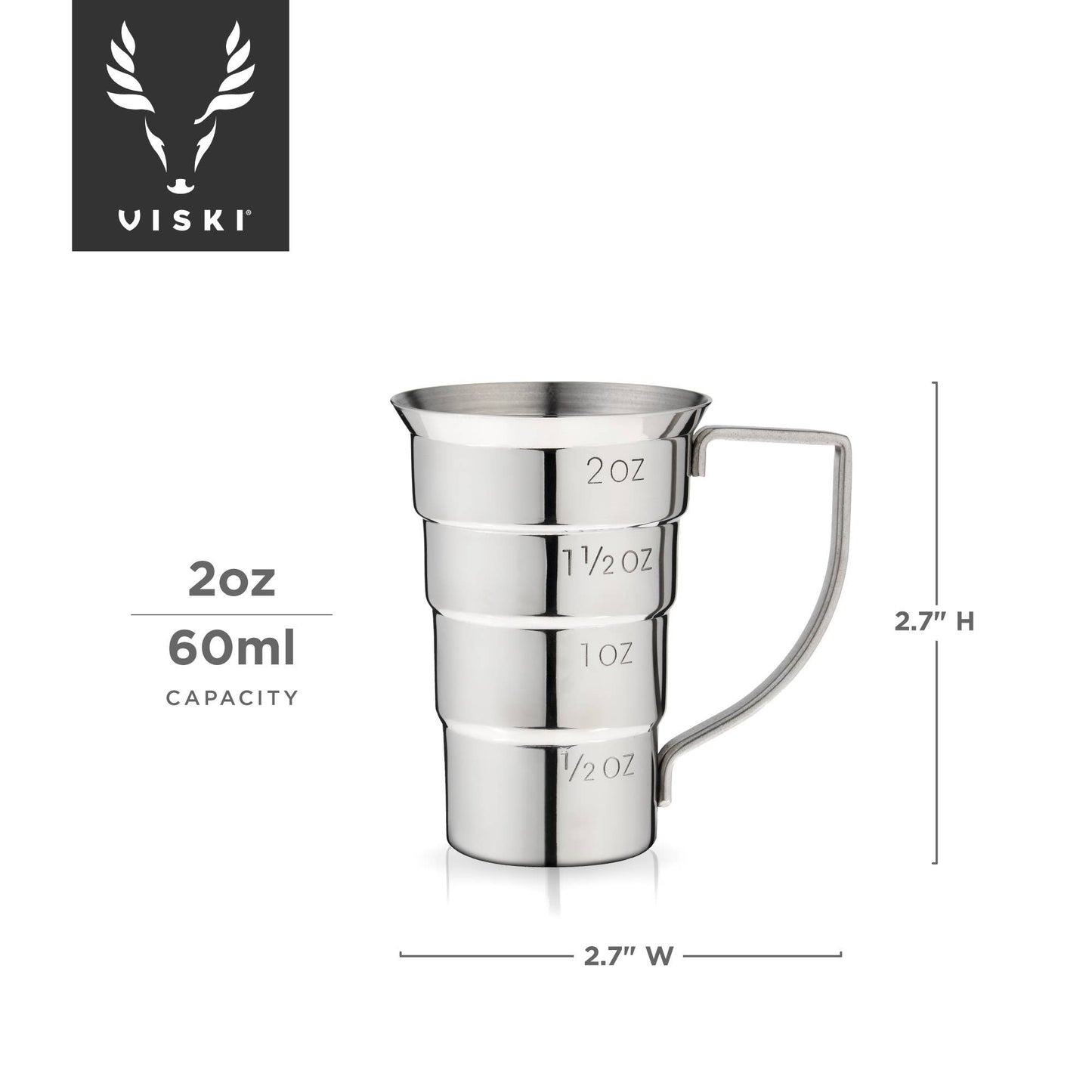 Stainless Steel Stepped Jigger with Handle