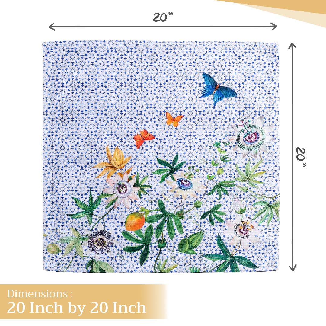 Cotton Square Napkins - Set of 4 - Passiflora